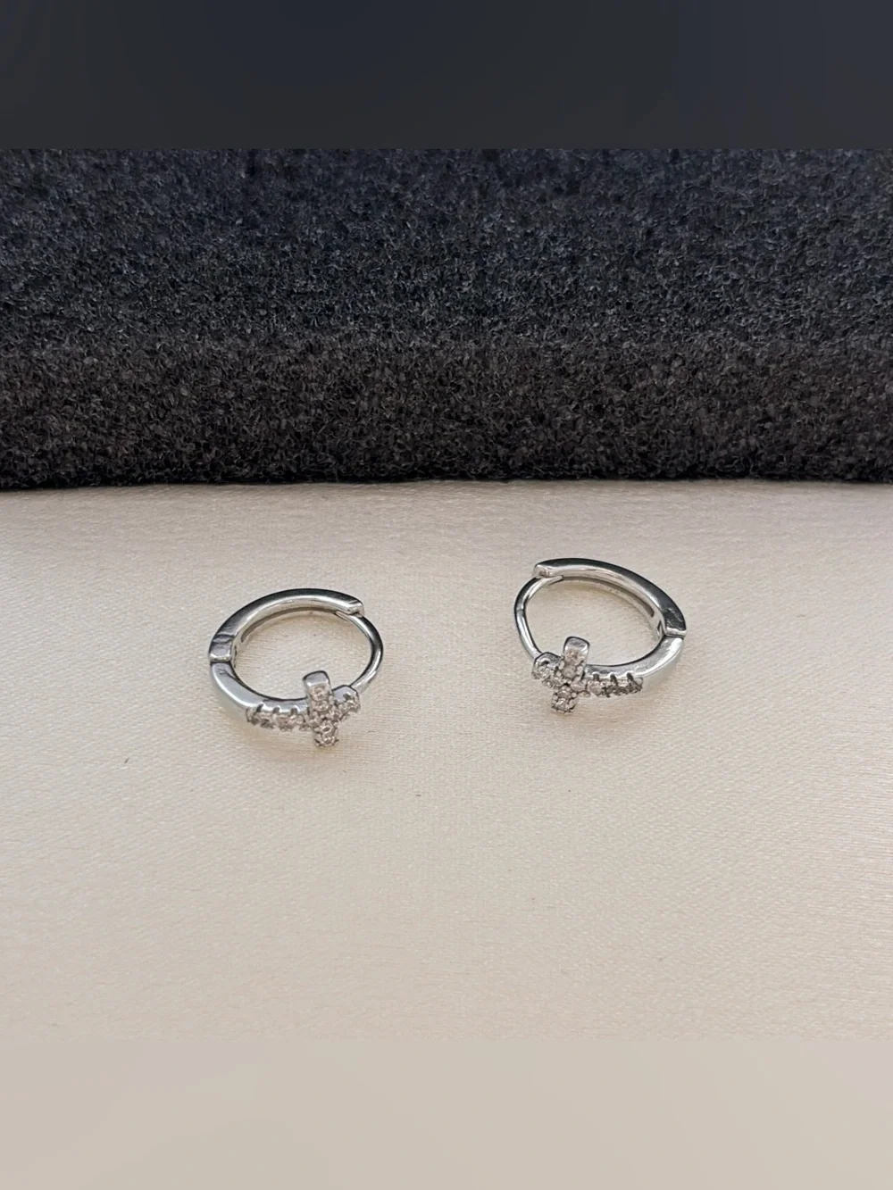 13mm Cross Hoop Earrings for Men Women Streetwear Punk Hip Hop Unisex Earrings